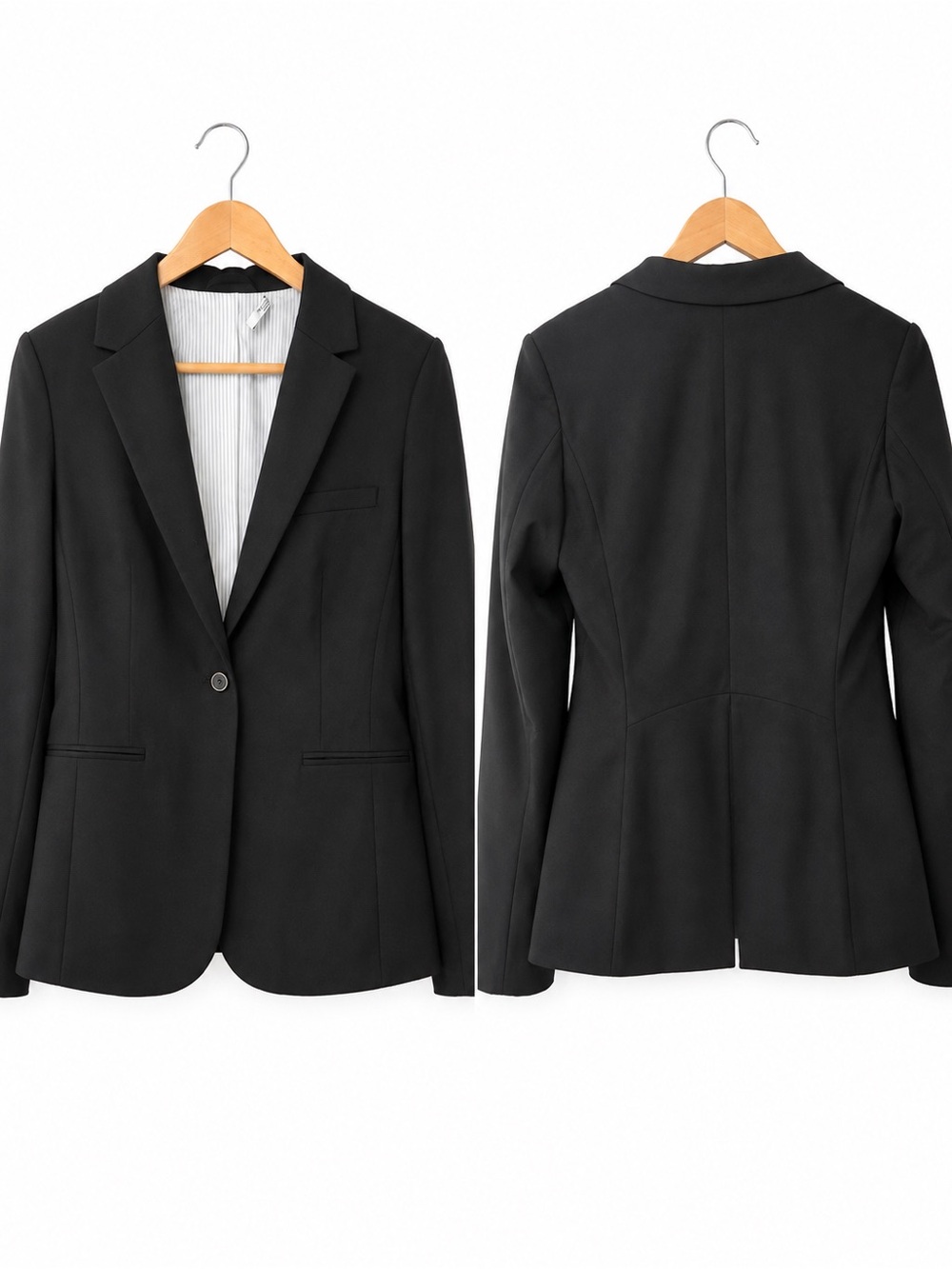 MM Lafleur Black Single-Button Tailored Blazer